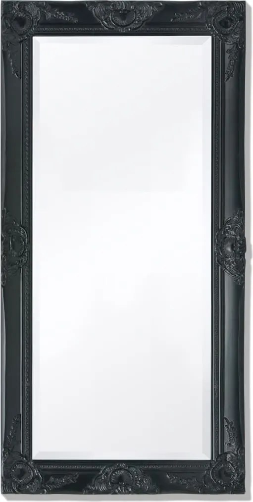 vidaXL 100x50 cm fekete barokk stílusú fali tükör