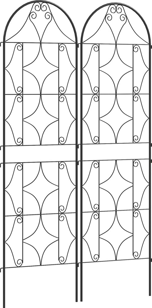 Outsunny Szabálytalan Mintázatú Mászó Növény Támogatás, 2 darabos Készlet, Kerti Trellis Zöldségekhez, Kúszónövényekhez, Virágokhoz, Fém, 50 x 180 cm,