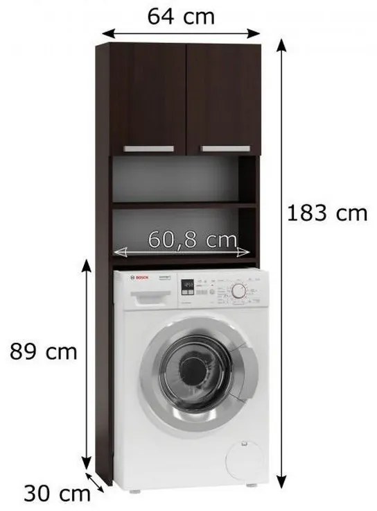 Milanga Pralka P fürdőszoba szekrény, wenge