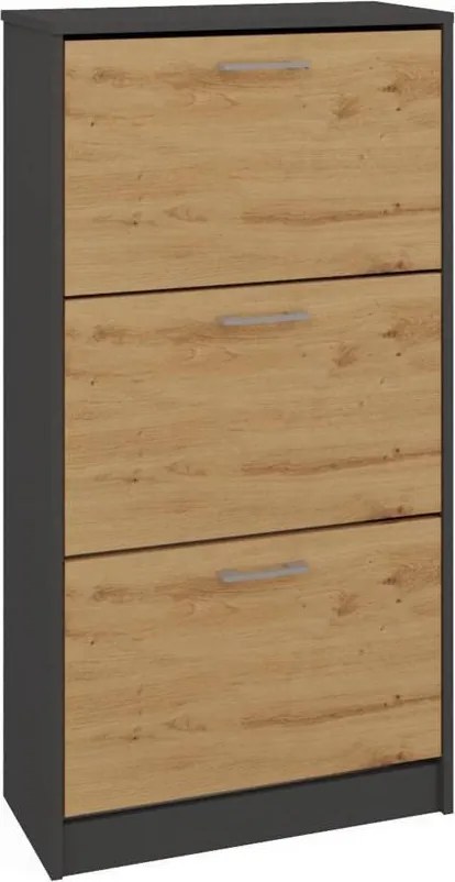 Paula cipősszekrény, antracit-tölgy