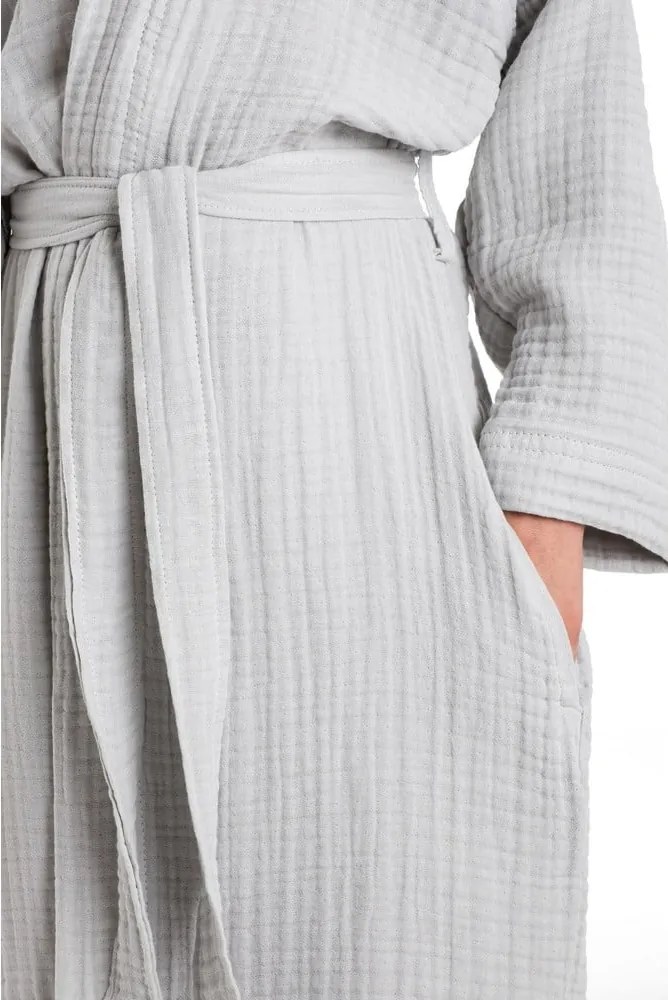 Szürke muszlin gyerek fürdőköpeny 9-10 év Muslin – Foutastic