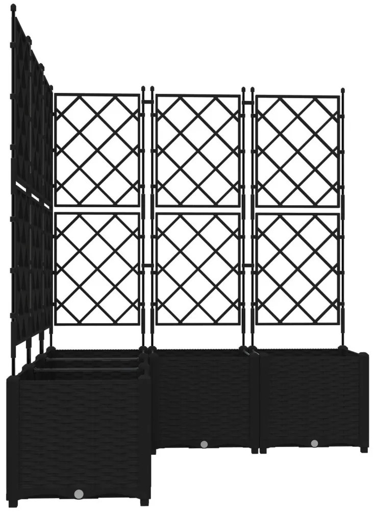 Kertész láda rácsos elemmel 5 db Fekete 120x120x143 cm