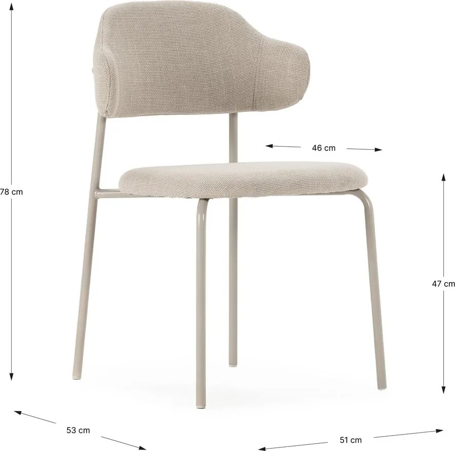 Krémszínű étkezőszék szett 4 db-os Adriel – Marckeric