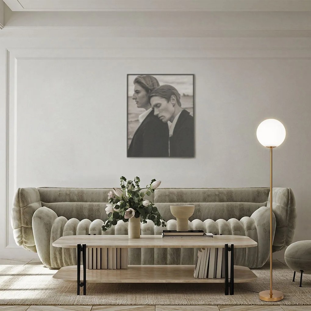 Maytoni modern állólámpa ring fehér sárgaréz mymod013fl-01bs