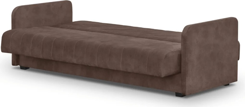 Sofa Rozkładana PORTO Brązowa Welurowa