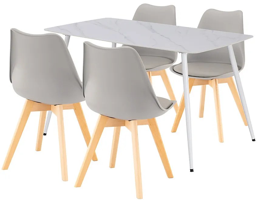 Ravena 4+1 étkező garnitúra fehér-szürke