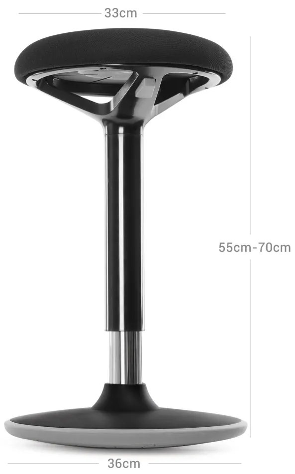 Állítható magasságú irodai forgó bárszék, 55-70cm fekete