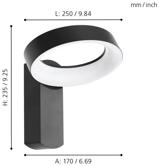 Eglo 97307 - LED kültéri fali lámpa PERNATE LED/11W/230V