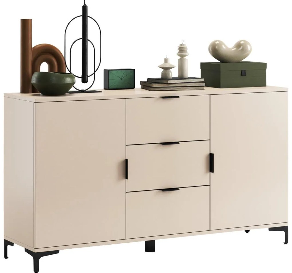 LORA bézs komód fiókokkal és ajtókkal