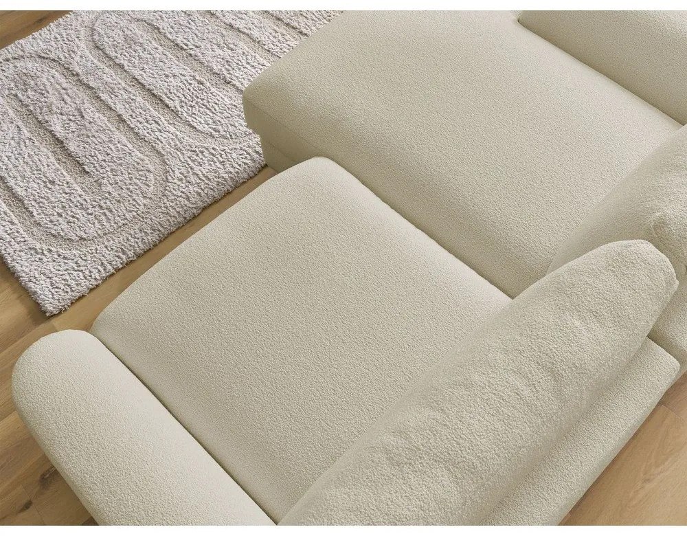 Bézs buklé sarokkanapé (bal oldali-heverő résszel) Leonore – Bobochic Paris