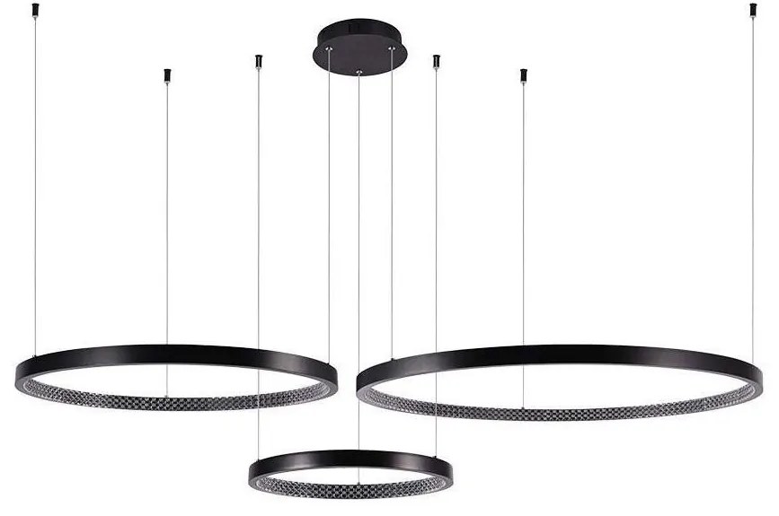 LED Csillár zsinóron 3xLED/19W/230V 3000K fekete