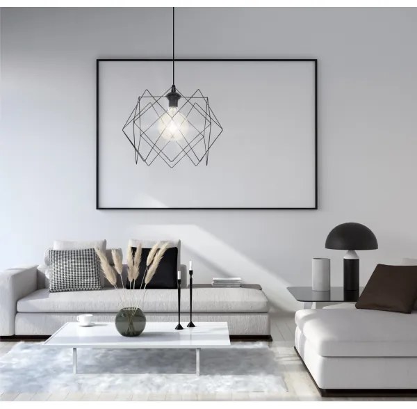 Csillár zsinóron GALL 1xE27/60W/230V fekete