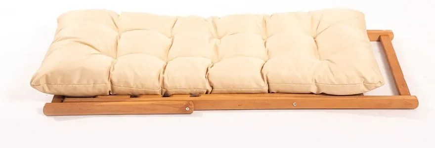 Krémszínű-natúr színű bükkfa kétszemélyes kerti lounge szett – Floriane Garden