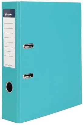Iratrendező, 75 mm, A4, PP/karton, VICTORIA OFFICE, Basic, türkiz (IDI75TN)