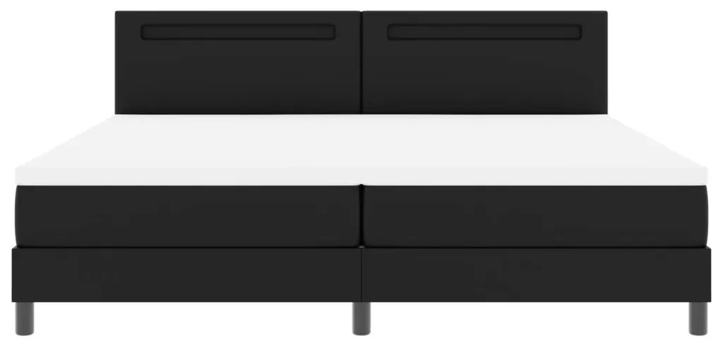 Ágykeret matraccal matracmal Fekete 200 x 200 cm Műbőr