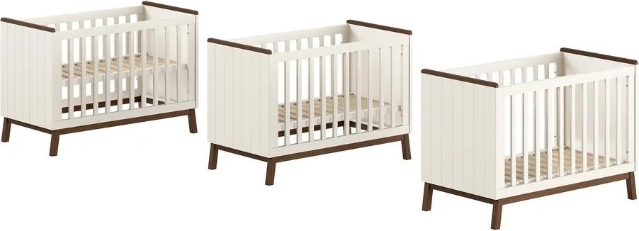 Bézs borovi fenyő babaágy állítható magassággal 60x120 cm Sezane – Vipack