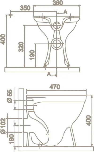 CeraStyle porcelán WC csésze - HÁTSÓ kifolyású - bidé kivitel