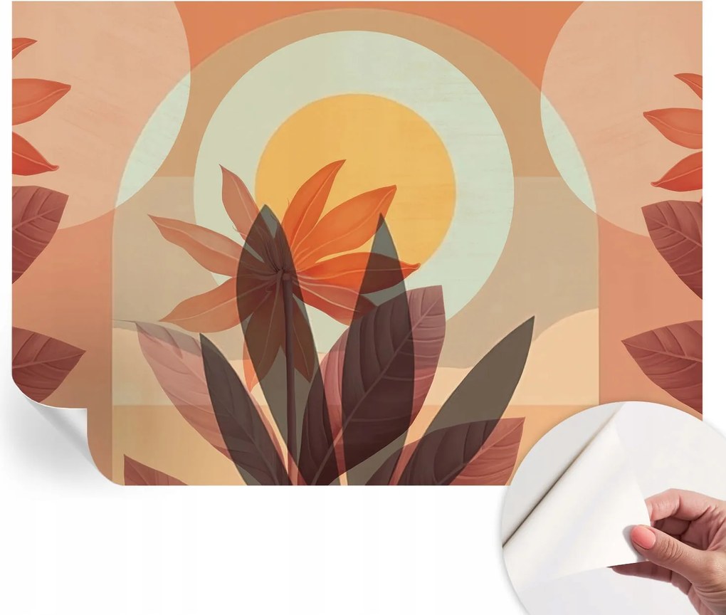 Öntapadós tapéta 3D fali furnér Virágos absztrakt 312x219 cm