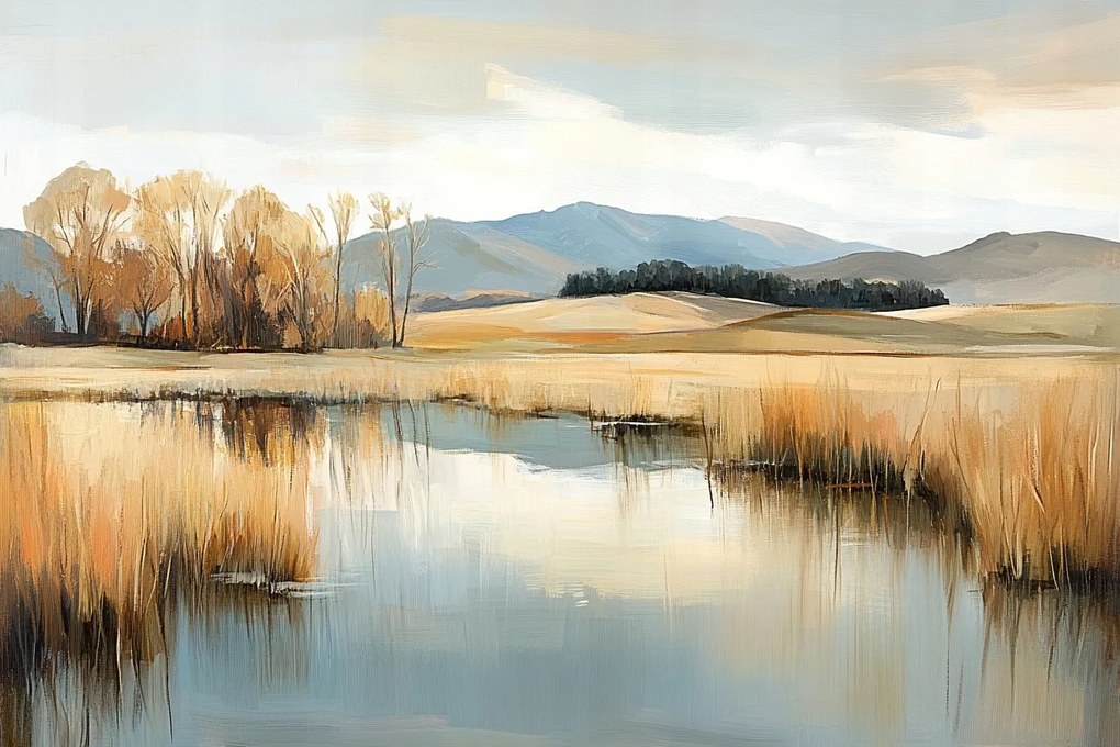 Vászonkép Canvas Tájkép Kilátás Folyó Hegyek Ősz Tájkép 60x40