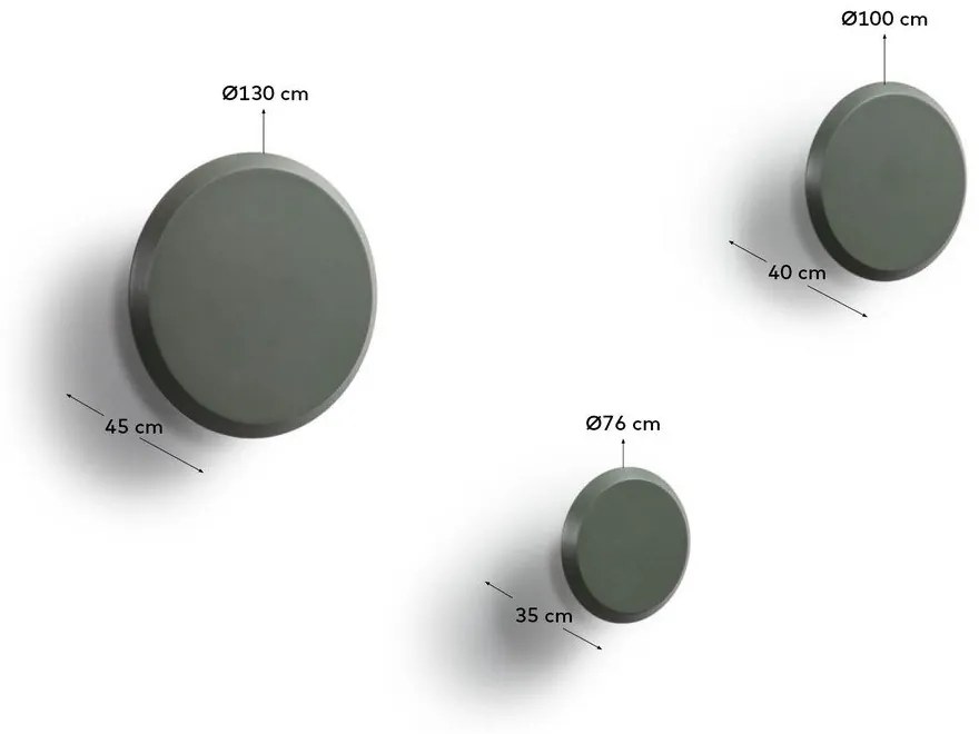 Szürkészöld fali fa akasztó szett 3 db-os Nadua – Kave Home
