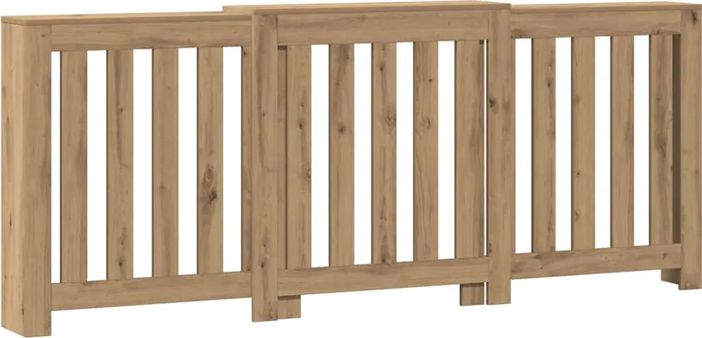 vidaXL kézműves tölgy szerelt fa radiátorburkolat 205 x 21,5 x 83,5 cm