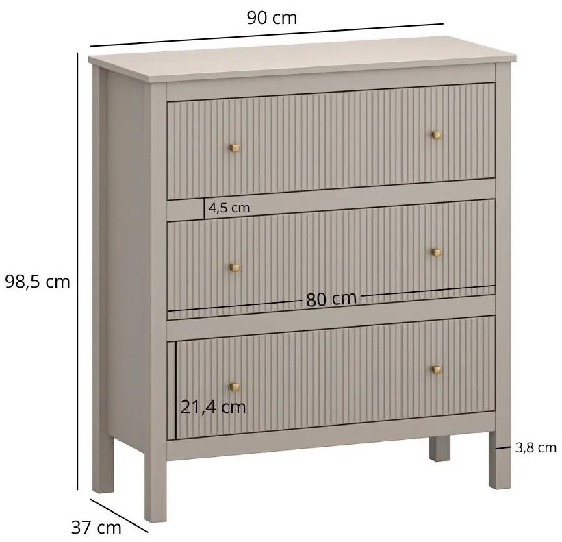 Komód Karankas 2 (taupe) . Akció -15%. 1116955