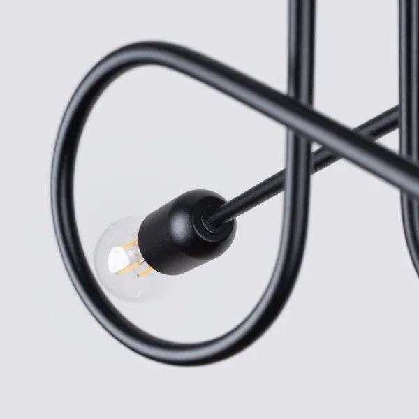 Sollux SL.1472 - Felületre szerelhető csillár LOOP 2xE27/15W/230V fekete