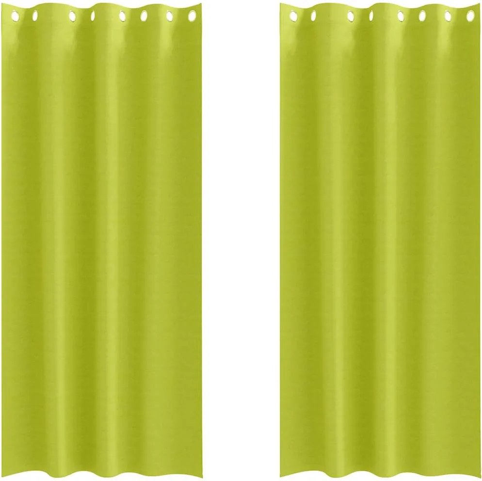 vidaXL Fekete Függöny Gyűrűkkel 2 pcs Zöld 245 x 140 cm Poliészter