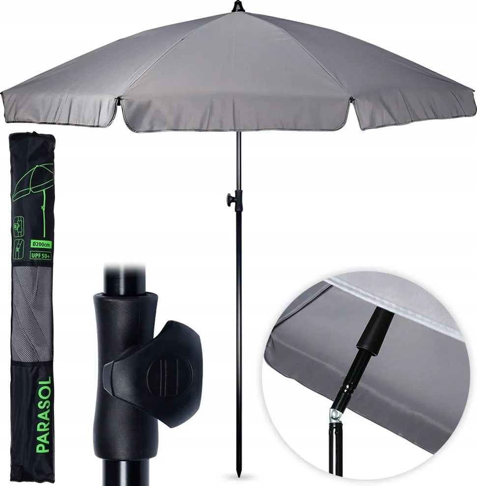 Kerti napernyő védő vízálló szürke állítható törhető 185 cm