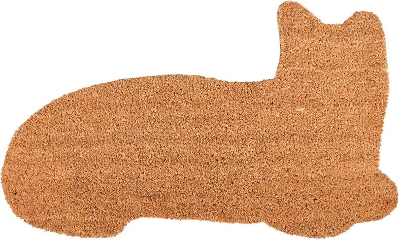 Macska alakú kókuszrost lábtörlő 75 x 45 cm