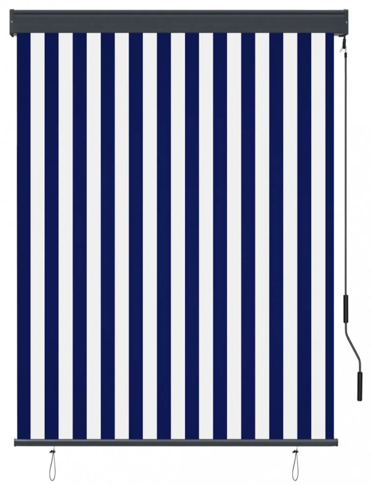 kék és fehér kültéri roló 120 x 250 cm