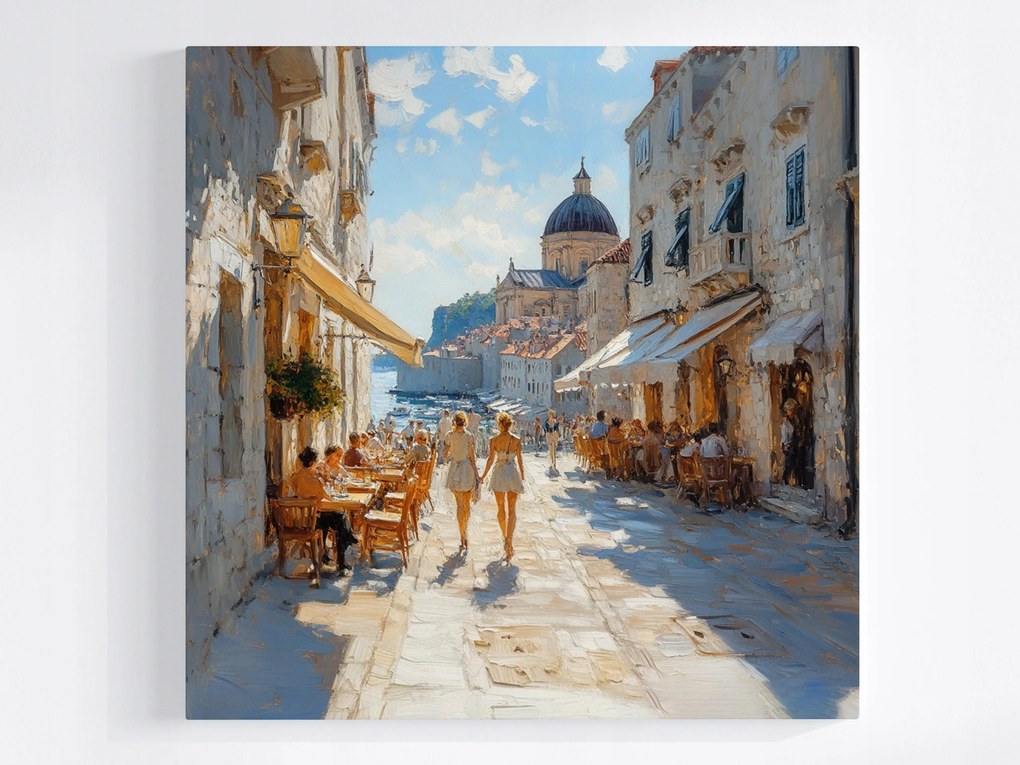 Poszter Város Utca Tenger Kikötő Öböl Étterem 80x80