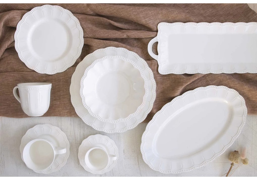 Klasszikus porcelán 18 részes fehér Étkészlet Elite White
