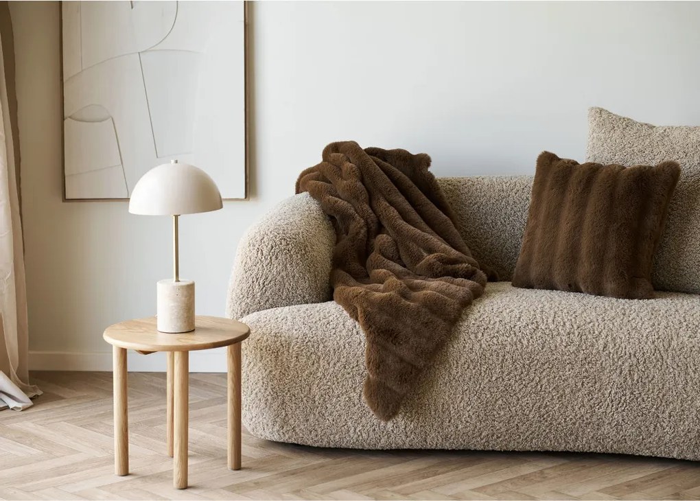 Galena pléd, műszőrme, 130x180 cm, Barna színben