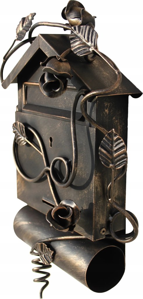 Kovácsoltvas postaláda Kézzel Díszített Rózsa horganyzott