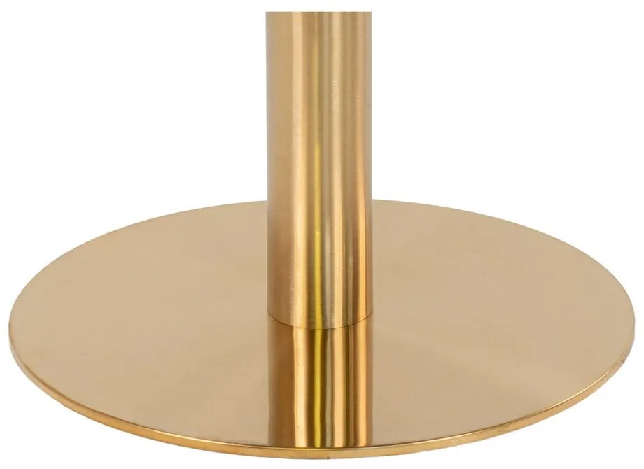 Fehér-aranyszínű kerek dohányzóasztal márvány dekoros asztallappal 70x70 cm Bolzano – House Nordic