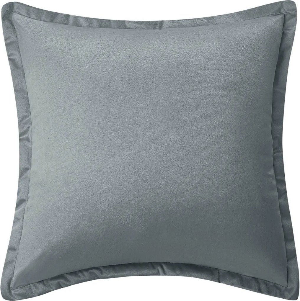 Dekoratív párnahuzat Soft 40x40 velúr grafit szegéllyel