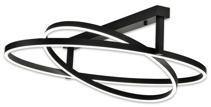 Top Light - LED Dimmelhető felületre szerelhető csillár SATURN 2xLED/25W/230V fekete + távirányító