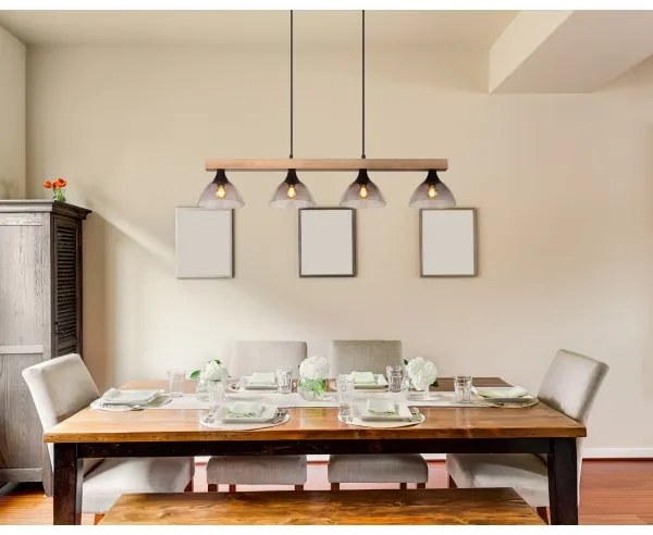 Globo 15544-4H - Csillár zsinóron LINDI 4xE14/15W/230V