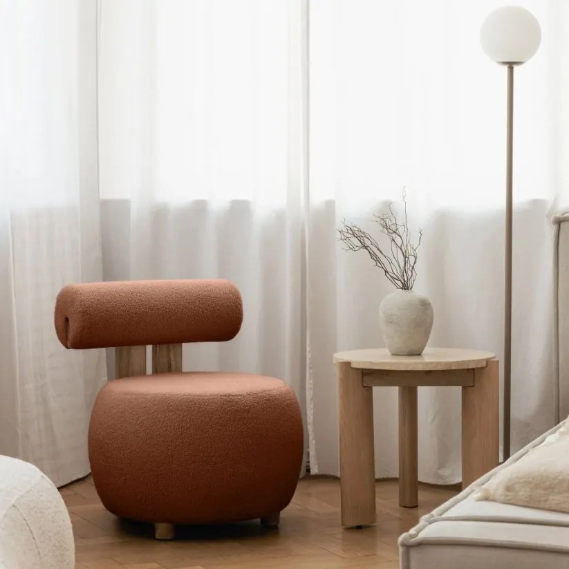 Barna design fotel HANNA, tölgy