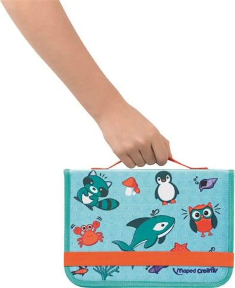 Kreatív készségfejlesztő tábla, utazótáskával, állati móka, MAPED CREATIV Travel Board (IMAC969310)