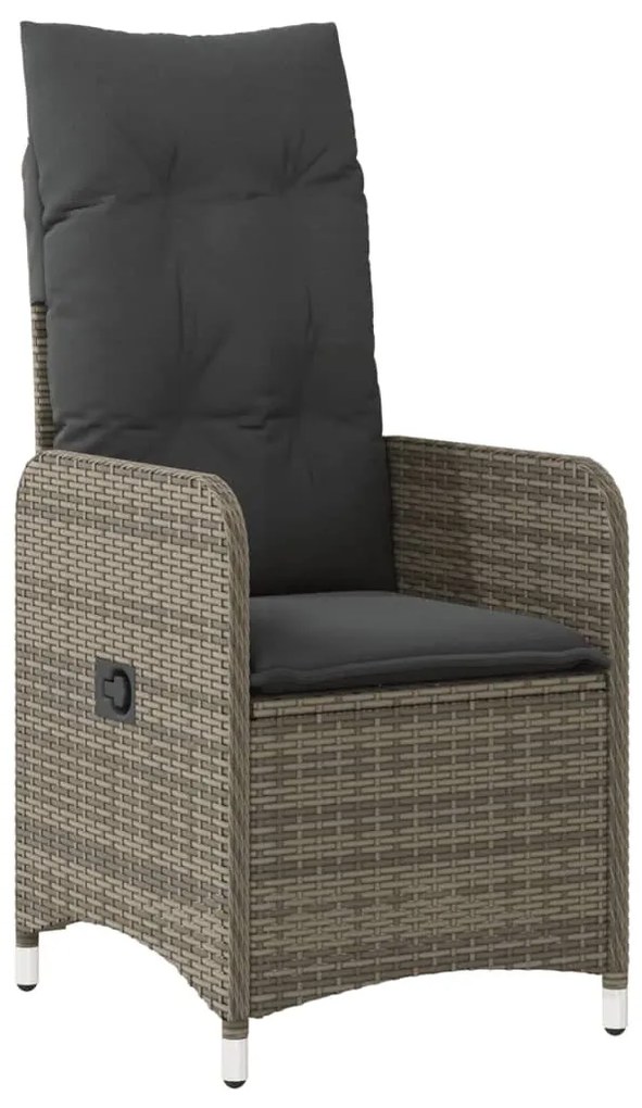 5 részes szürke polyrattan kerti bisztrógarnitúra párnákkal