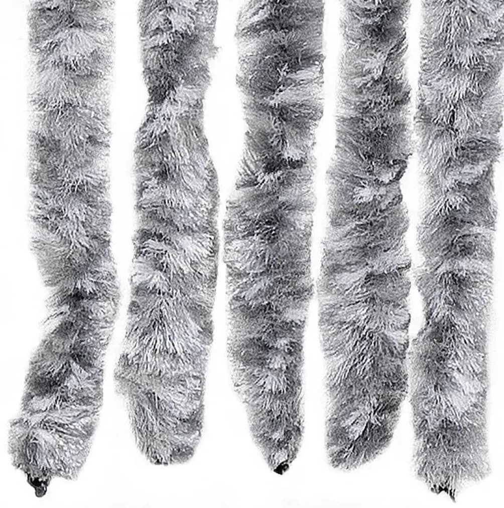 fehér és szürke zsenília rovarfüggöny 100 x 230 cm