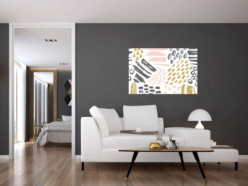 Kép - Absztrakt stroke-ok (90x60 cm)