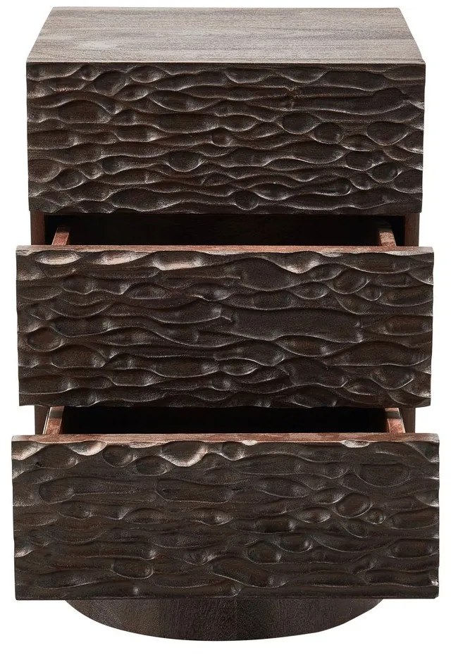 Sötétbarna mangófa éjjeliszekrény Crumble – WOOOD