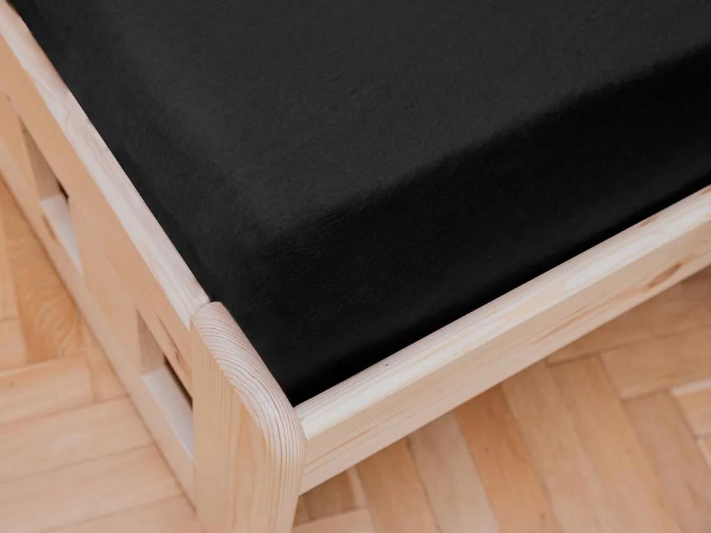 Jersey fekete lepedő 180x200 cm Grammsúly: Lux (190 g/m2)