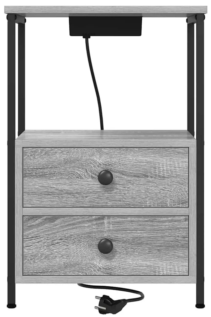 Éjjeliszekrény fiókkal Szürke Sonoma 40 x 31 x 60 cm Faanyag