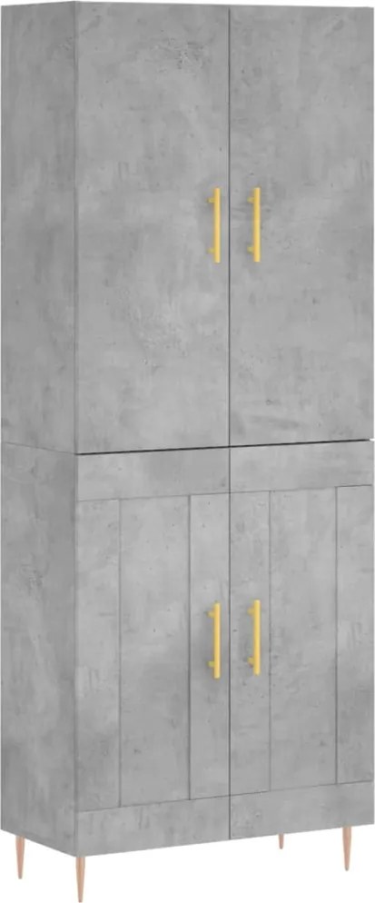 vidaXL betonszürke szerelt fa magasszekrény 69,5 x 34 x 180 cm