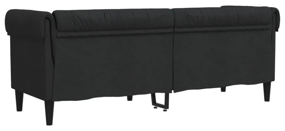 fekete 3 személyes szövet Chesterfield kanapé