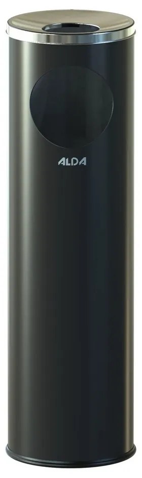 Szemetes hamutartóval, 15 l, fekete